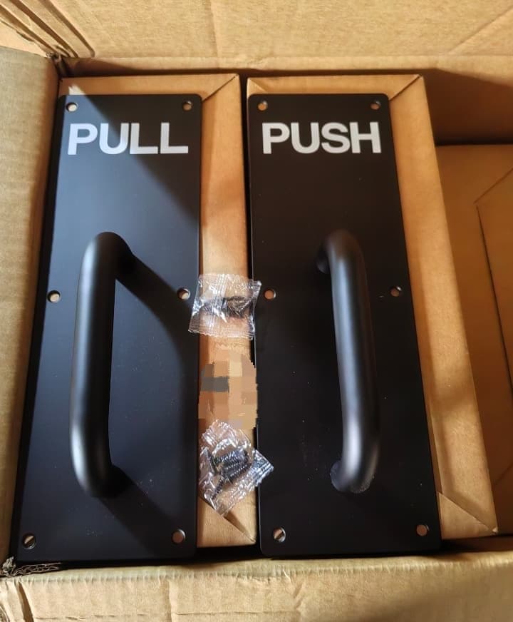 Black Pull & Push Plates with Handles