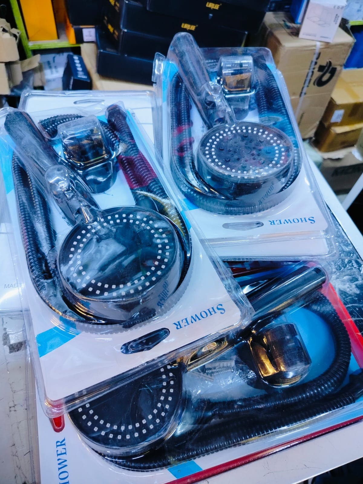 Black Telephone-Style Shower Head