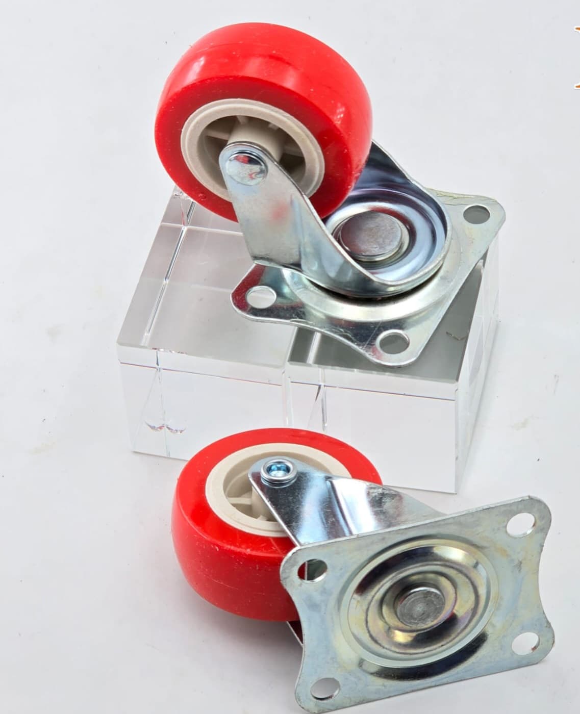 Red Swivel Caster Wheels (No Brake)